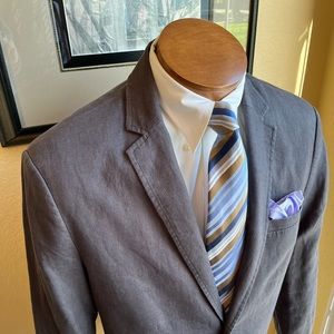 Kenneth Cole New York All Linen Gray Jacket Size 42R